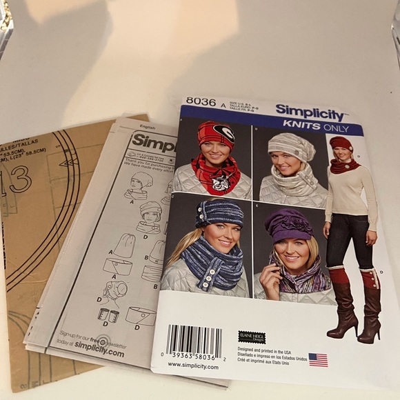 Simplicity Pattern 8036 - Knit Cold Weather Accessories - Picture 4 of 4